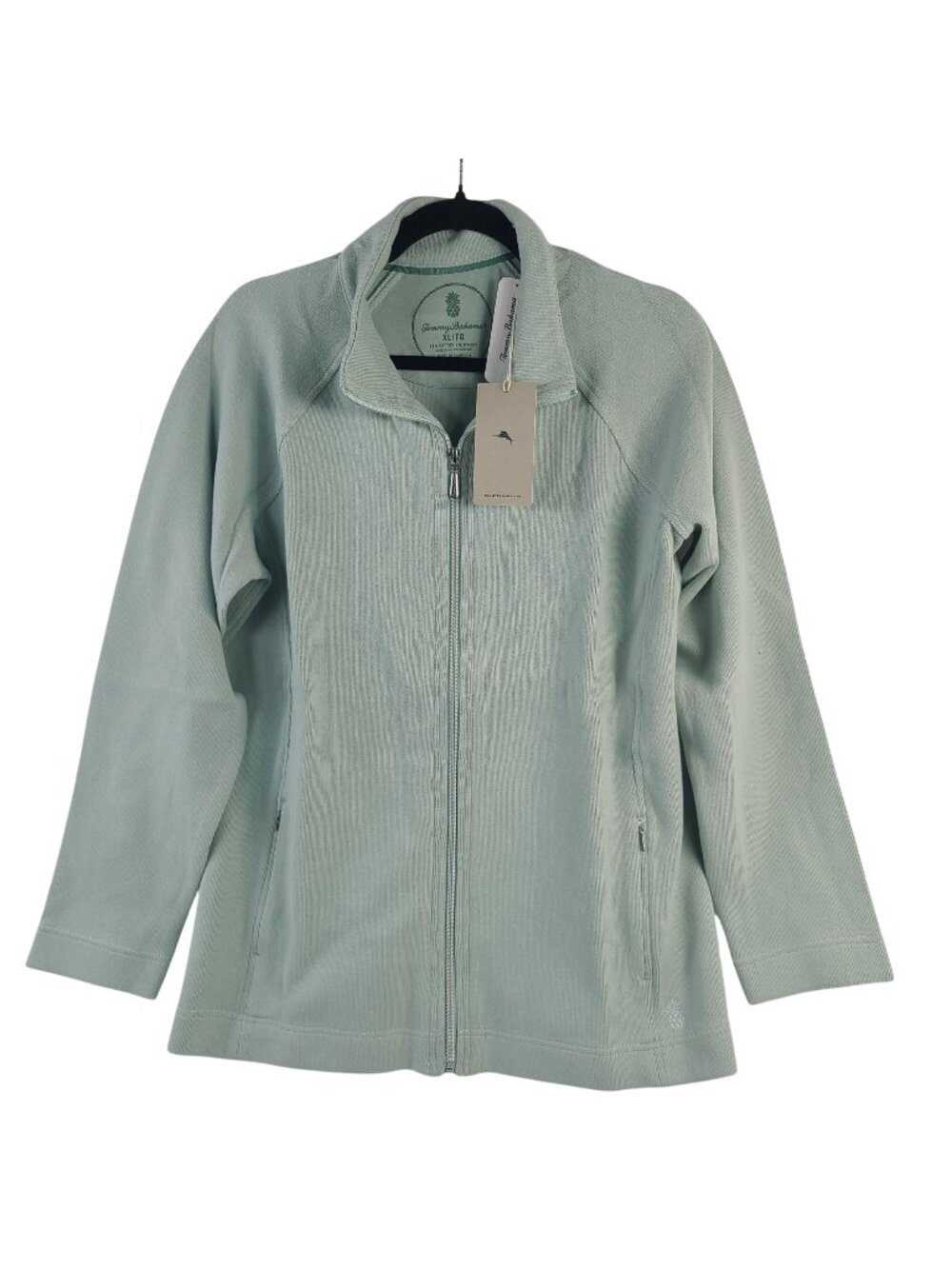NEW Tommy Bahama Women's Sz XL Silky Green Full Zip Jacket Aruba Cotton Blend